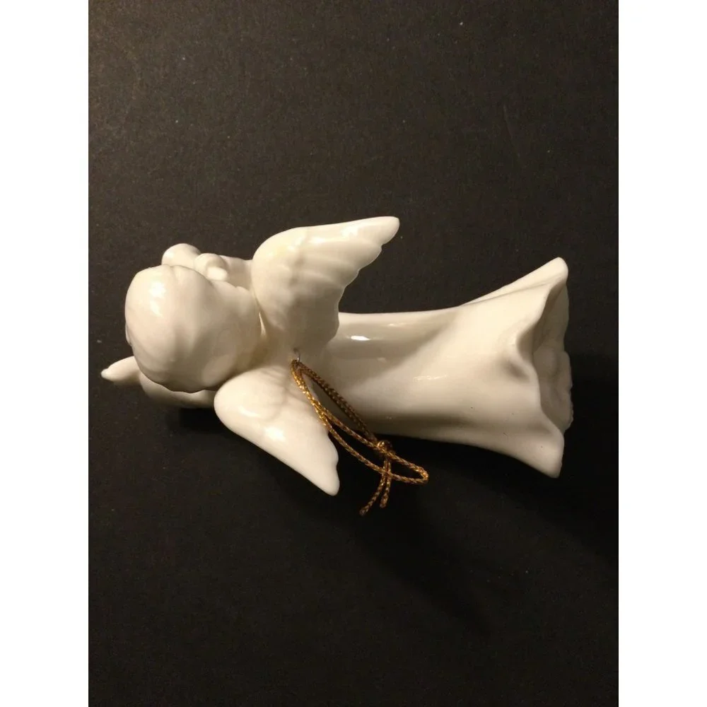 Vintage Midwest Japan Porcelain Ceramic Angel Figurine Marked Tree Ornament